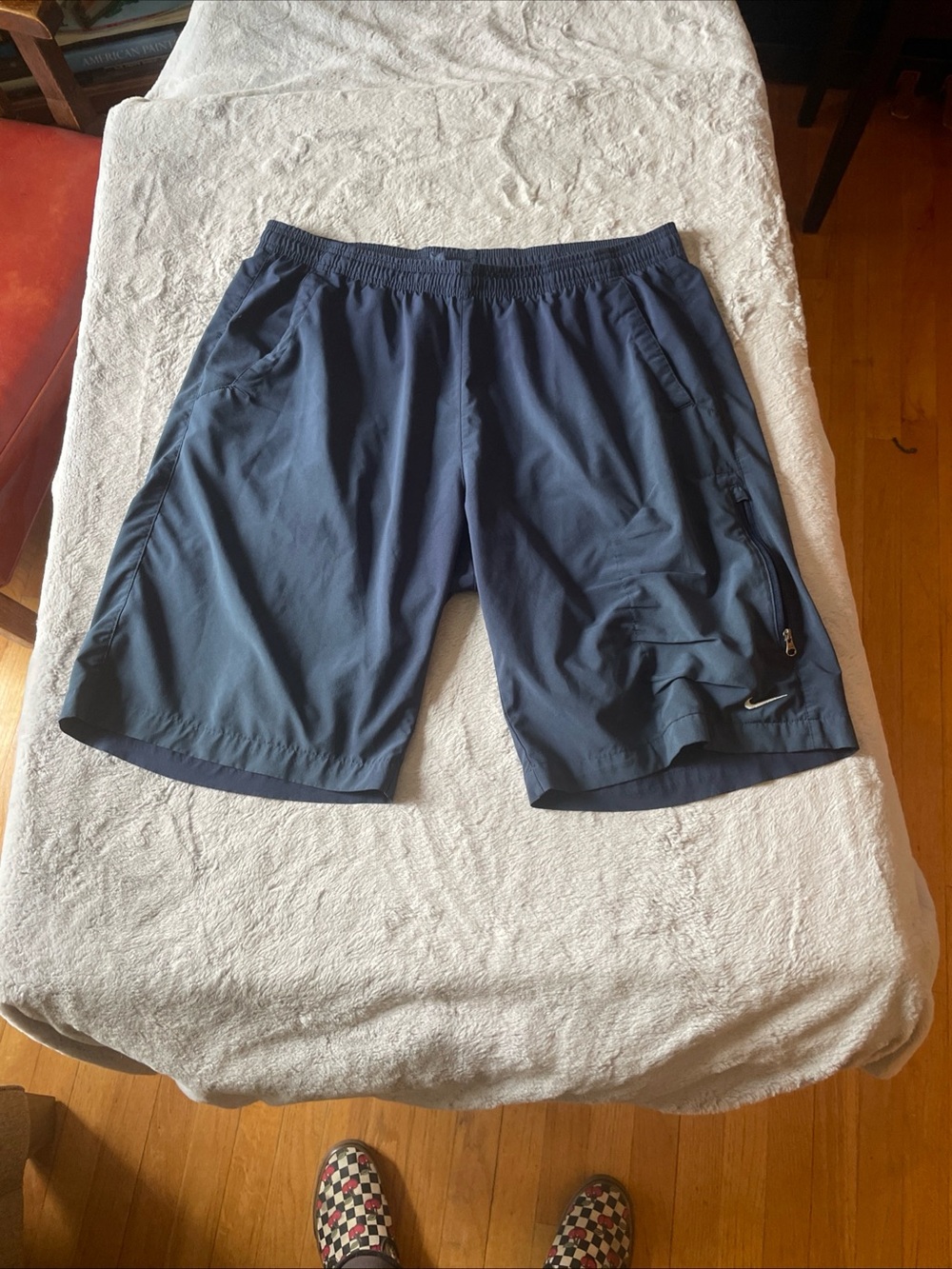 Nike Men’s Dark Blue Athletic Shorts with Zip Pocket